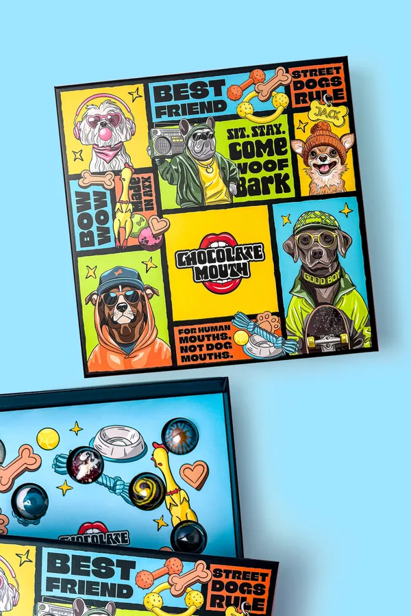 chocolate mouth — 'best friend' dog-illustrated chocolate box