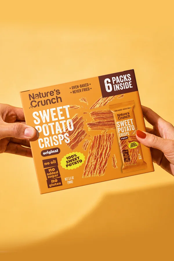 nature's crunch — sweet potato crisps carton
