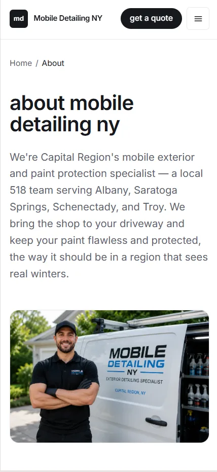 mobile detailing ny — mobile, about page
