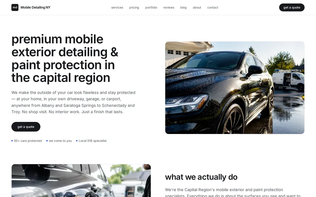 mobile detailing ny — service-business website by studio