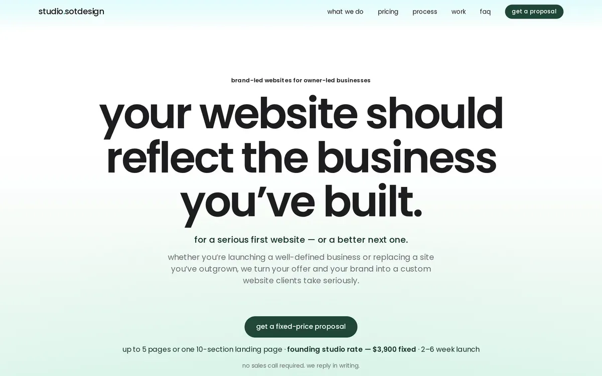 studio.sotdesign — the landing you’re on